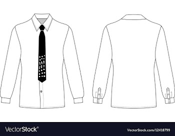 Mans shirt tie outlined template vector image