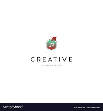 Manta ray musical media play creative business log vector image