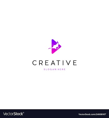 Manta ray musical media play creative business log vector image