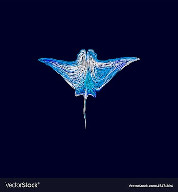 mantaray fish artwork style design