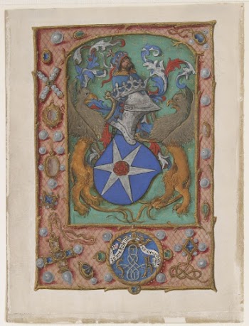 Manuscript Leaf with Coat of Arms, | Free Photo - rawpixel