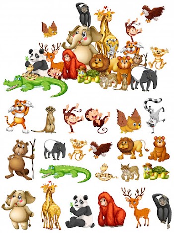 Many animals Free Vector