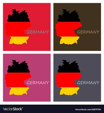 Map and flag of germany vector image