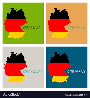 Map and flag of germany vector image