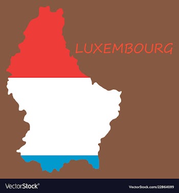 Map and flag of luxembourg vector image