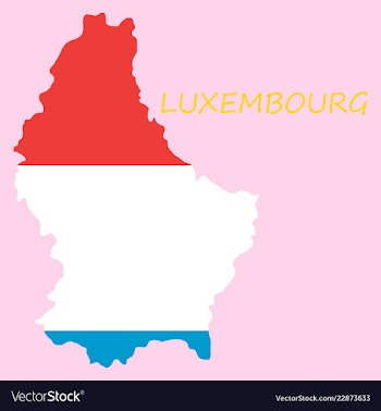 Map and flag of luxembourg vector image