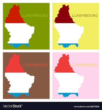 Map and flag of luxembourg vector image