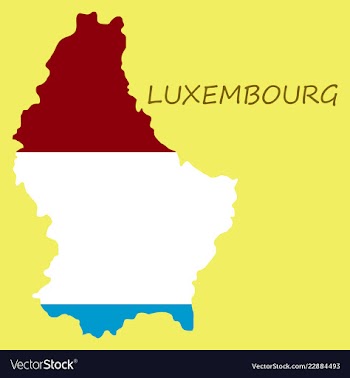 Map and flag of luxembourg vector image