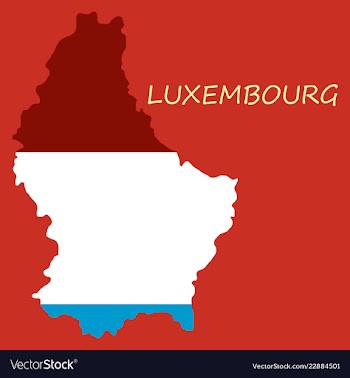Map and flag of luxembourg vector image