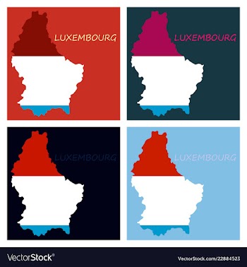 Map and flag of luxembourg vector image