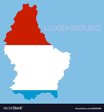 Map and flag of luxembourg vector image