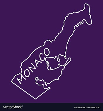 Map and flag of monaco with white background vector image