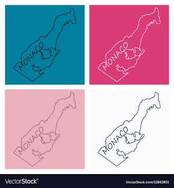 Map and flag of monaco with white background vector image