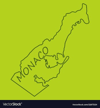 Map and flag of monaco with white background vector image