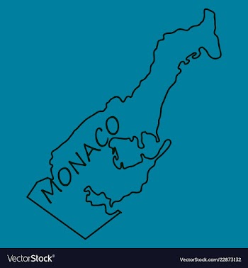 Map and flag of monaco with white background vector image