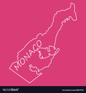 Map and flag of monaco with white background vector image