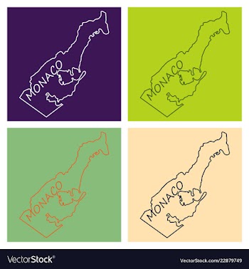 Map and flag of monaco with white background vector image