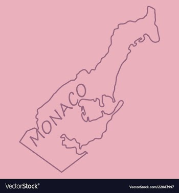 Map and flag of monaco with white background vector image