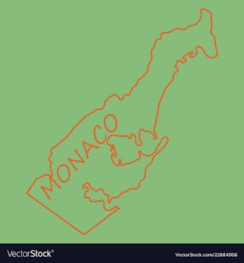 Map and flag of monaco with white background vector image
