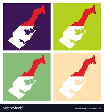 Map and flag of monaco with white background vector image