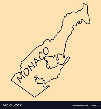 Map and flag of monaco with white background vector image