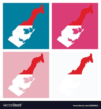 Map and flag of monaco with white background vector image