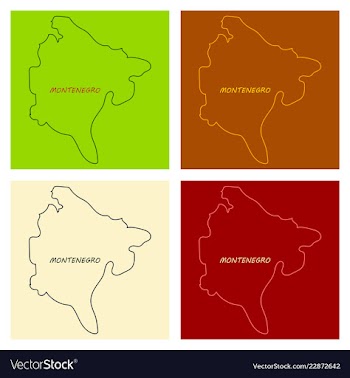 Map and flag of montenegro vector image