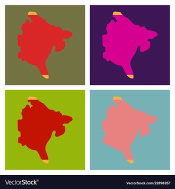 Map and flag of montenegro vector image