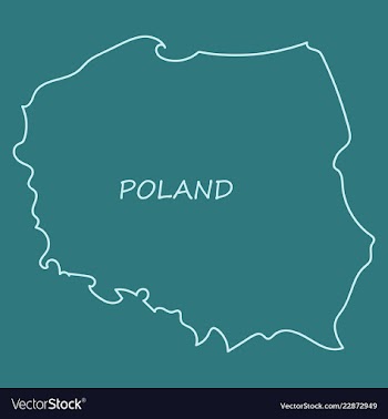 Map and flag of poland vector image