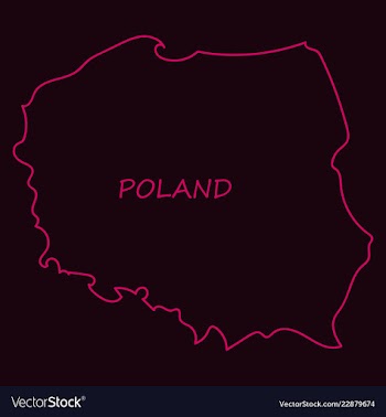 Map and flag of poland vector image