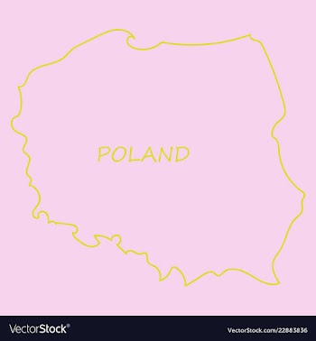 Map and flag of poland vector image