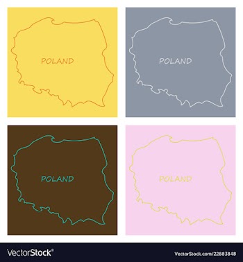 Map and flag of poland vector image
