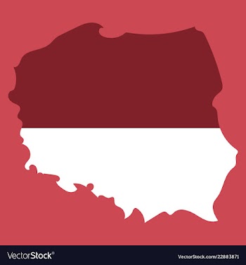 Map and flag of poland vector image