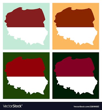 Map and flag of poland vector image