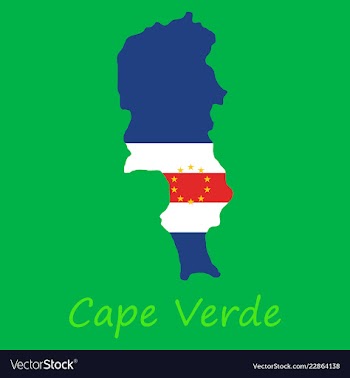 Map and national flag of cape verdemap of cape vector image