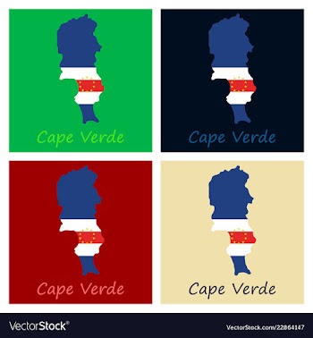 Map and national flag of cape verdemap of cape vector image