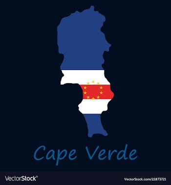 Map and national flag of cape verdemap of cape vector image