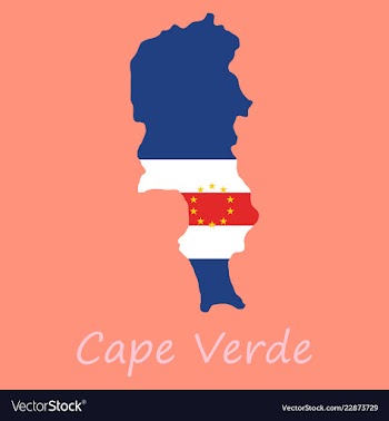 Map and national flag of cape verdemap of cape vector image