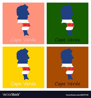 Map and national flag of cape verdemap of cape vector image