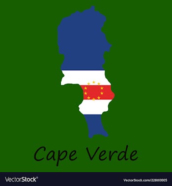 Map and national flag of cape verdemap of cape vector image