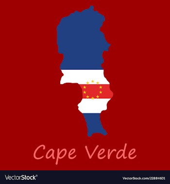 Map and national flag of cape verdemap of cape vector image