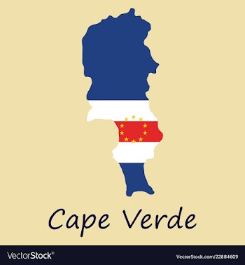 Map and national flag of cape verdemap of cape vector image