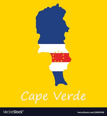 Map and national flag of cape verdemap of cape vector image