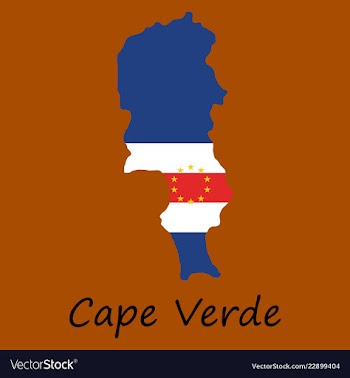 Map and national flag of cape verdemap of cape vector image