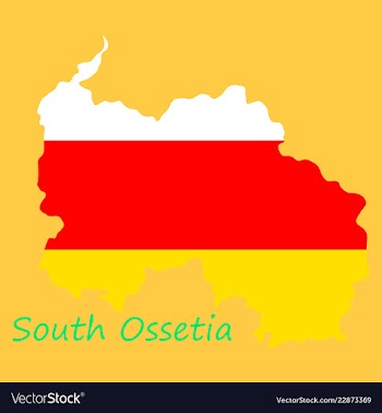 Map and national flag of south ossetiamap of vector image
