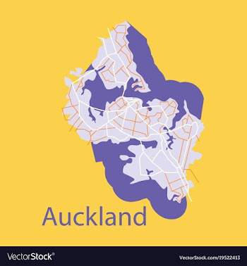 Map - auckland new zealand - flat vector image