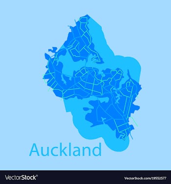 Map - auckland new zealand - flat vector image