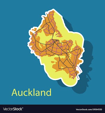 Map - auckland new zealand - sticker vector image