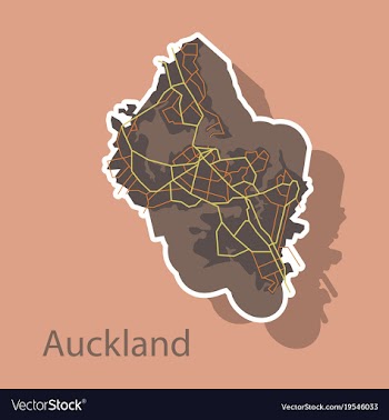 Map - auckland new zealand - sticker vector image