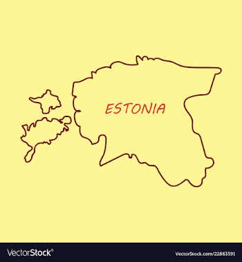Map estonia isolated black on white background vector image